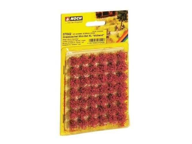 Grass Tufts XL -- Blooming Red Flowers 3/8′ 9mm Fiber Tufts pkg(42), All Scales, Noch Gmbh & Co 7042