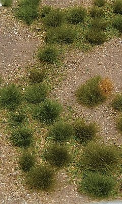 Grassland Mat (Earth Base w/Grassy Tufts) - 5 x 7′ 12.7 x 17.8cm Sheet -- Wild, All Scales, JTT Miniature Tree 95602