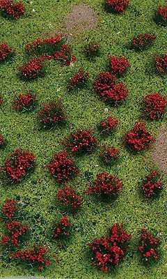 Flowering Meadow Mat - 5 x 7′ 12.7 x 17.8cm Sheet -- Red, All Scales, JTT Miniature Tree 95604