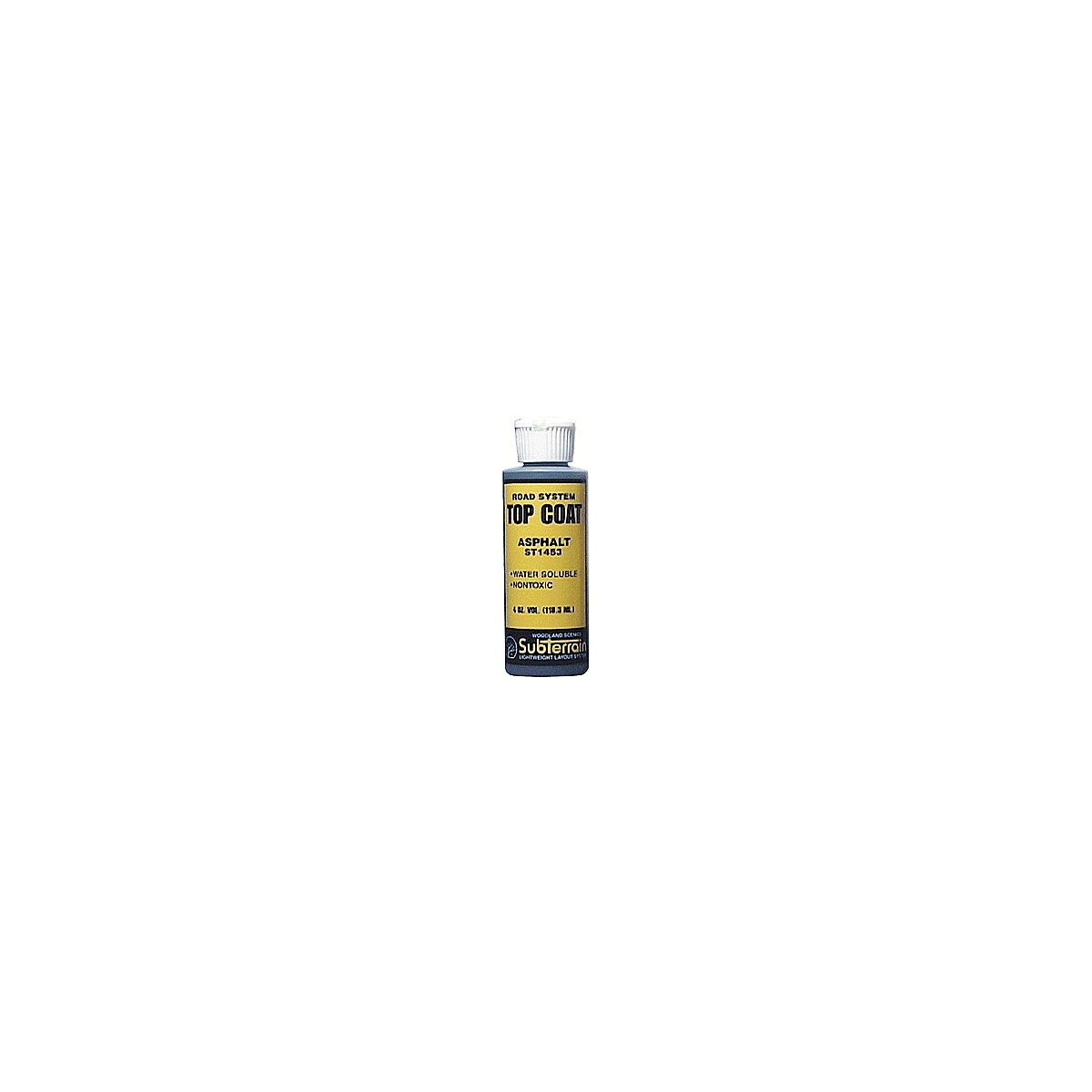 Top Coat(TM) - SubTerrain System Road System -- Asphalt - 4oz 118mL, All Scales, Woodland Scenics 1453
