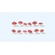 Toadstool Mushrooms -- Red-White Caps pkg(12), G, Preiser Kg 45241