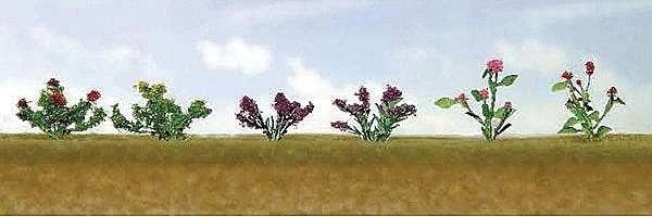 Assorted Flower Plants -- Set 1 pkg(12), HO, JTT Miniature Tree 95557