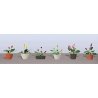 Assorted Potted Flower Plants -- Set 3 pkg(6), HO, JTT Miniature Tree 95569