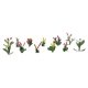Assorted Flower Plants -- Set 4 pkg(10), HO, JTT Miniature Tree 95563