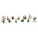 Assorted Flower Plants -- Set 4 pkg(10), HO, JTT Miniature Tree 95563