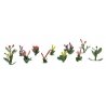 Assorted Flower Plants -- Set 4 pkg(10), HO, JTT Miniature Tree 95563