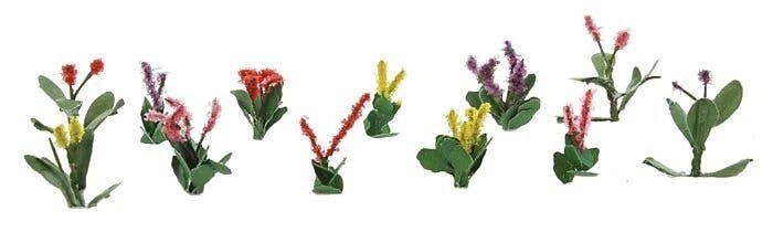 Assorted Flower Plants -- Set 4 pkg(10), HO, JTT Miniature Tree 95563