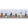 Assorted Potted Flower Plants -- Set 4 pkg(6), O, JTT Miniature Tree 95572