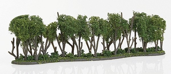 Hedge Row - Woodland Classics(TM) Ready Made Trees(TM) -- 7-3/4 x 1 to 2′ 19.6 x 2.5 to, All Scales, Woodland Scenics 3581