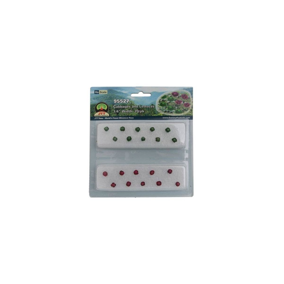 Cabbage & Lettuce -- 1/4′ .6cm Tall pkg(20), HO, JTT Miniature Tree 95527