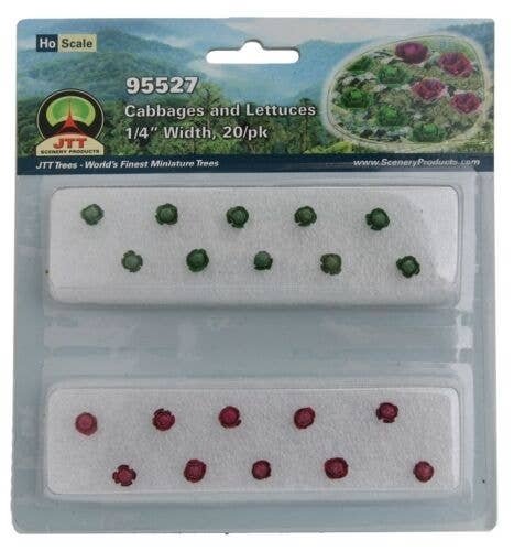 Cabbage & Lettuce -- 1/4′ .6cm Tall pkg(20), HO, JTT Miniature Tree 95527