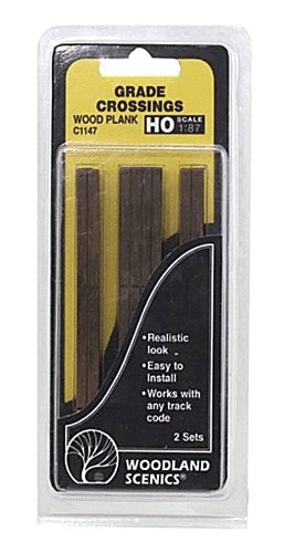 Grade Crossings pkg(2) -- Wood Plank, HO, Woodland Scenics 1147