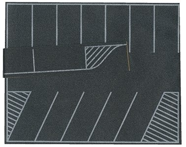 Flexible Paved Parking Lot - Self-Adhesive -- Gray, White Markings - 7-7/8 x 6-3/16′ 20 x 16c, HO, Busch Gmbh & Co Kg 9713