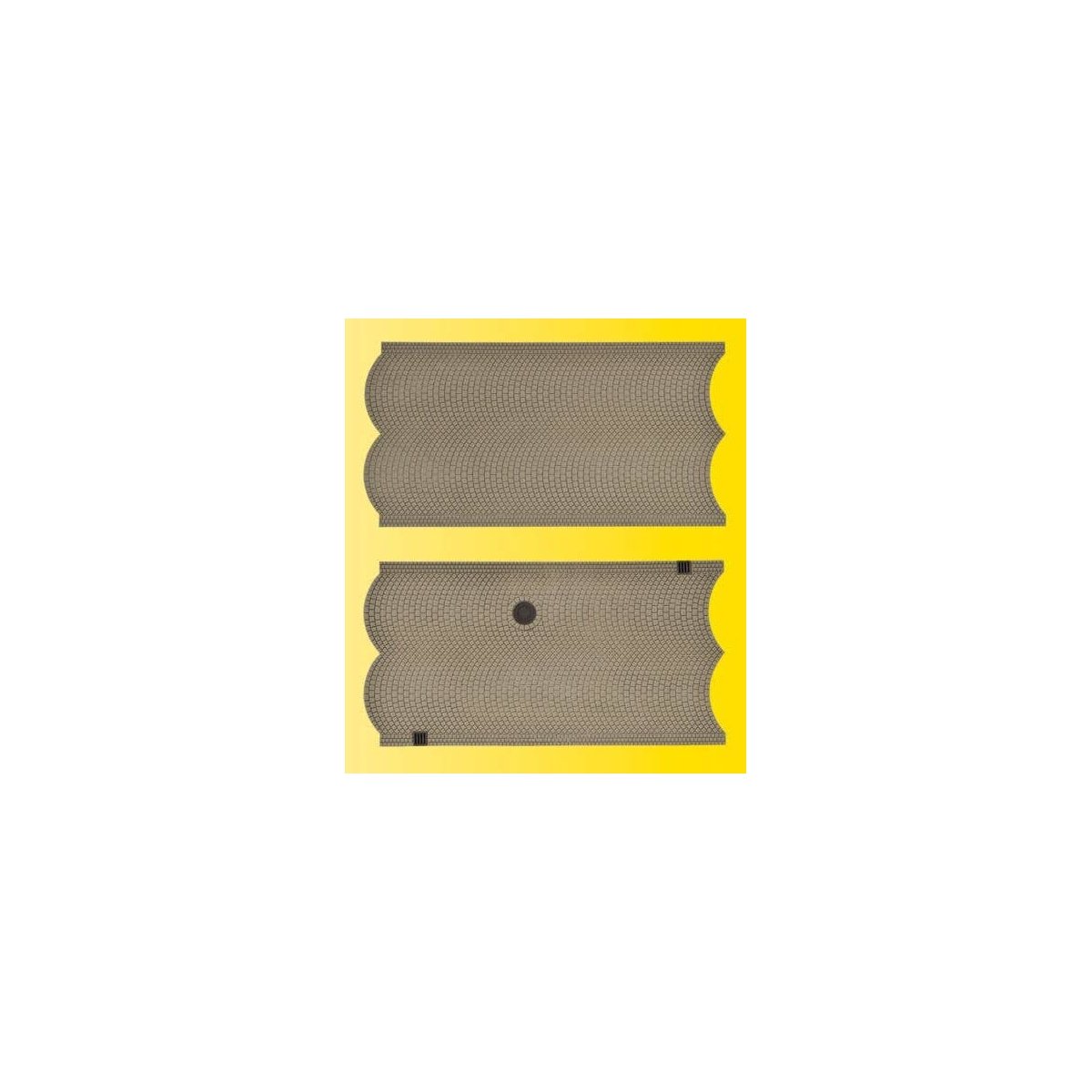 Cobblestone Street Sections -- 5-7/8 x 3-1/8′ 15 x 8cm pkg(3), HO, Vollmer Gmbh 48240