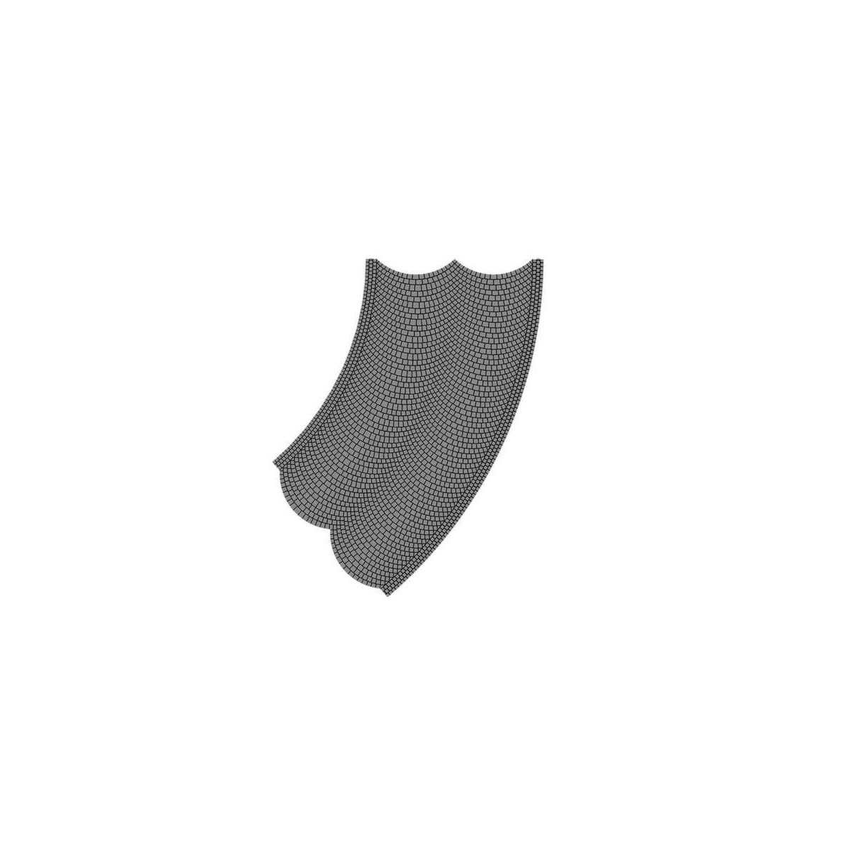 Weathered Cobblestone Street 45 Degree Curve -- 5-7/8` 15 cm Radius, 9-1/16 x 9-1/16` 23 x 23cm, HO, Vollmer Gmbh 48246