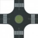 Streets/Roadway 4-Way Roundabout (Traffic Circle) -- 12 x 12′ 30 x 30cm, HO, Busch Gmbh & Co Kg 1101