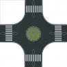 Streets/Roadway 4-Way Roundabout (Traffic Circle) -- 12 x 12′ 30 x 30cm, HO, Busch Gmbh & Co Kg 1101