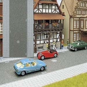 Town Street -- 39-3/8 x 4-3/8′ 1m x 110mm, HO, Busch Gmbh & Co Kg 6038