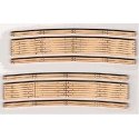 2-Lane Curved Laser-Cut Wood Grade Crossing 2-Pack -- 12-14′ Radius, N, Blair Line 11