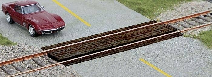 Wood Grade Crossing -- Laser-Cut Wood Kit pkg(2), HO, Walthers SceneMaster 4159