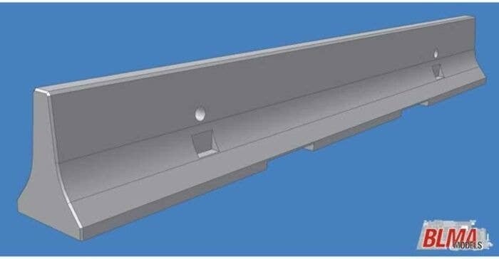 Concrete K-Rail Barrier -- pkg(12), Z, Atlas Model Railroad Co. BLMA8107