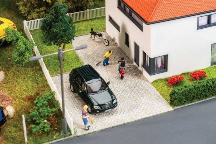 Self-Adhesive Road Surface Sheet -- Cobblestone (mottled gray), HO, Faller Gmbh 170317