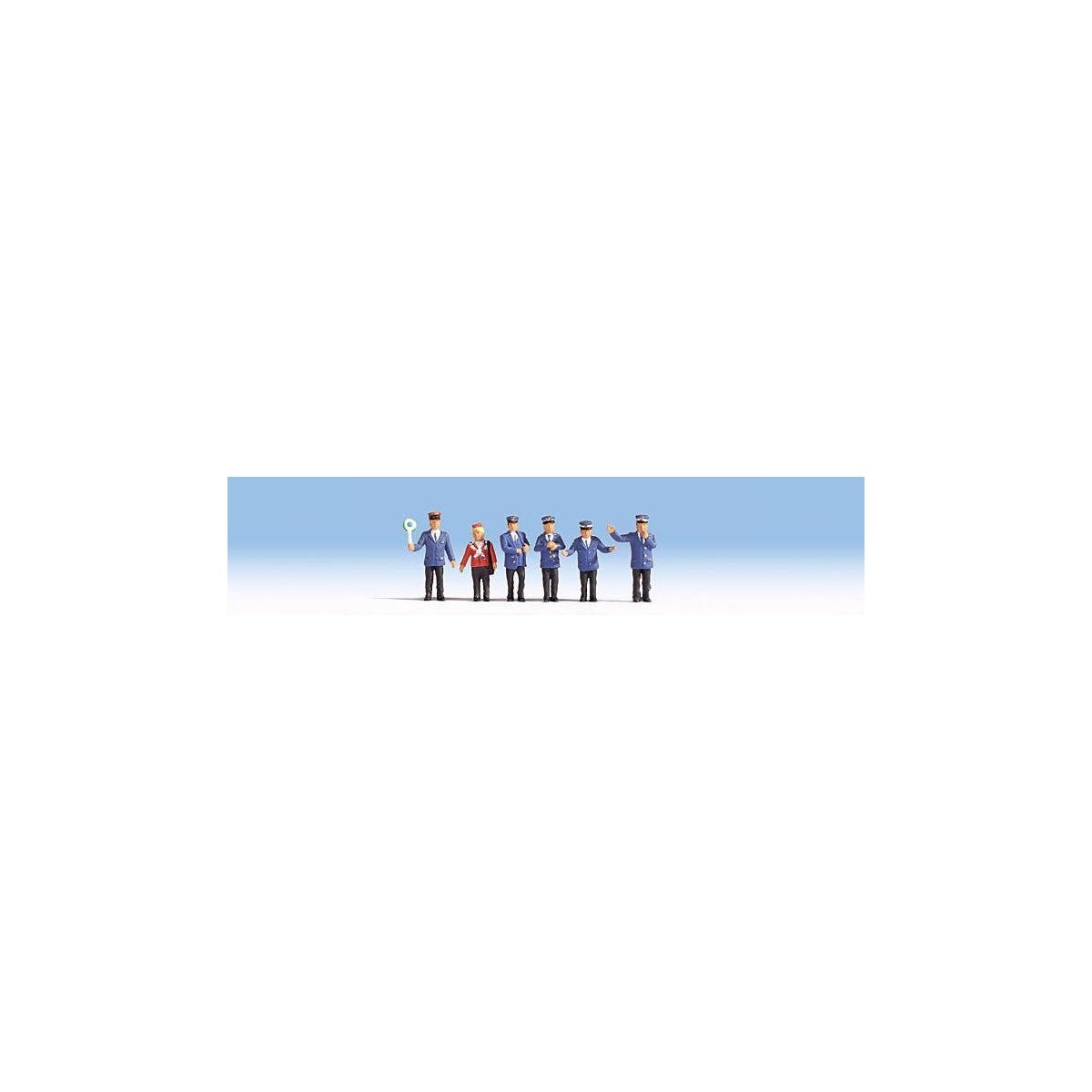 On the Station Platform Sound Scene w/Speaker & Figures -- German Train Arrival Sounds/Announcement & 6 Railroad Employees, HO, 
