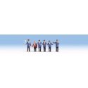 On the Station Platform Sound Scene w/Speaker & Figures -- German Train Arrival Sounds/Announcement & 6 Railroad Employees, HO, 