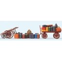2 Carts w/15 Pieces Assorted Luggage, HO, Preiser Kg 17705