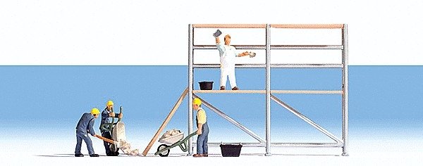 Masons w/Accessories -- Set 1 pkg(4), HO, Noch Gmbh & Co 15054