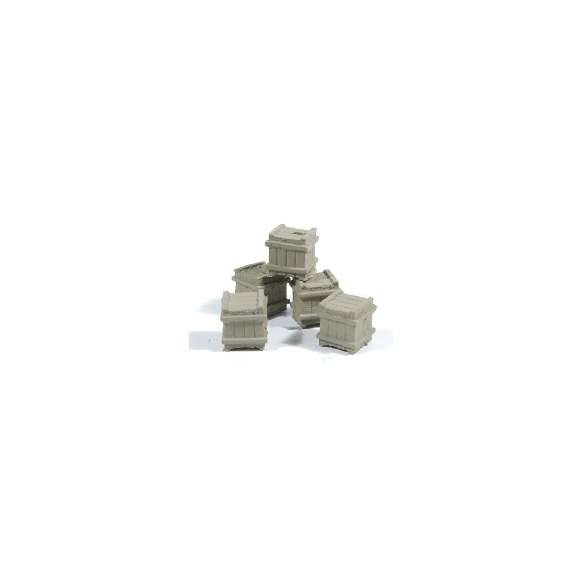 Small Square Crate (Cast Metal) -- Unpainted pkg(5), HO, Durango Press 135