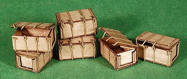 Wood Crates Kit -- 5 pkg(6) 17/32 x 11/32 x17/64′ 1.3 x .9 x 7cm, All Scales, GCLaser 91015