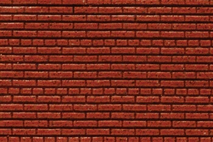 Flexible Dark Red Brick Wall Sheet 2-Pack -- Medium for HO Scale: 3-3/4 x 12′ 9.2 x 30, All Scales, Chooch Enterprises 8623