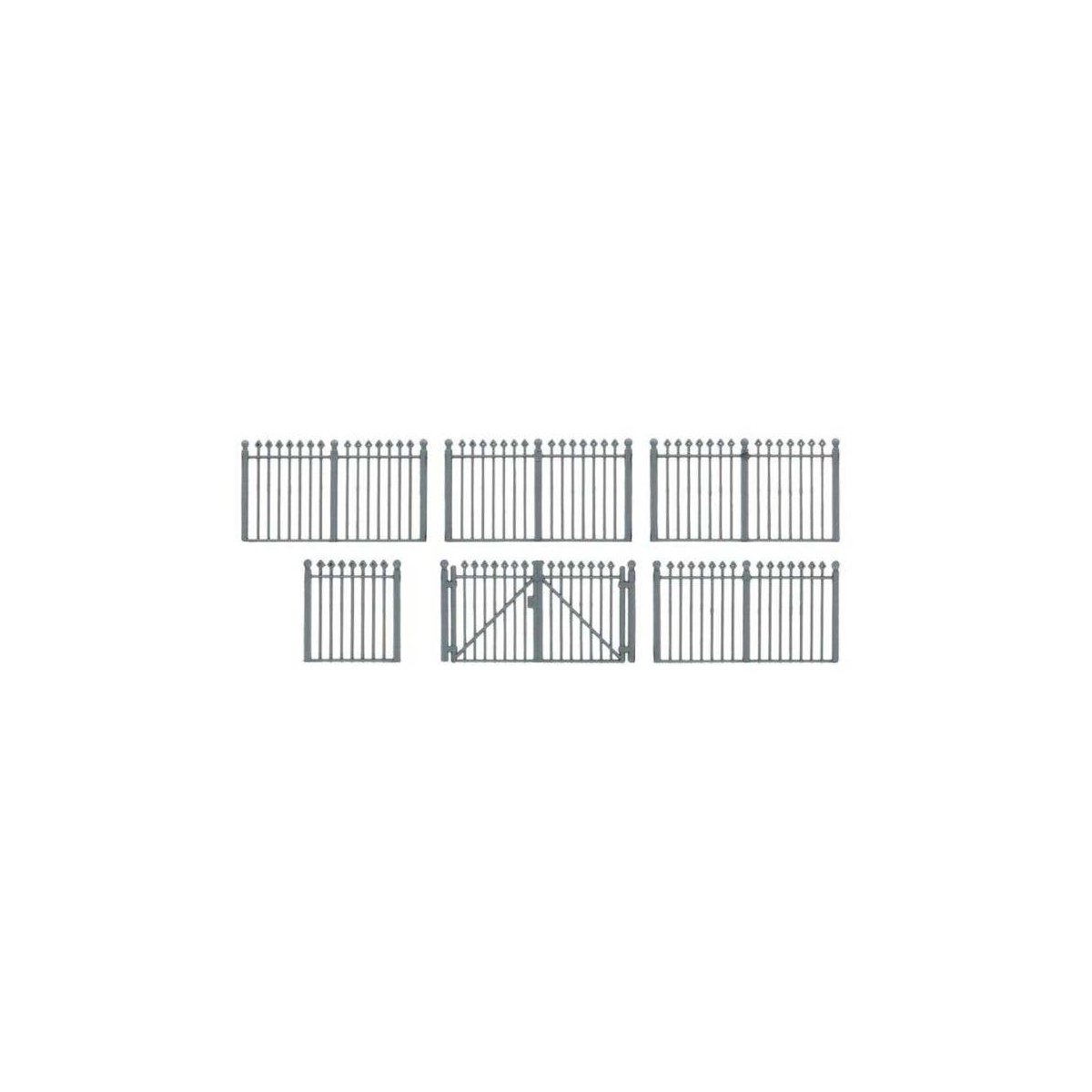 Wrought Iron Fence -- 7-7/8 x 3/4′ 20 x 1.9cm, HO, Faller Gmbh 180004
