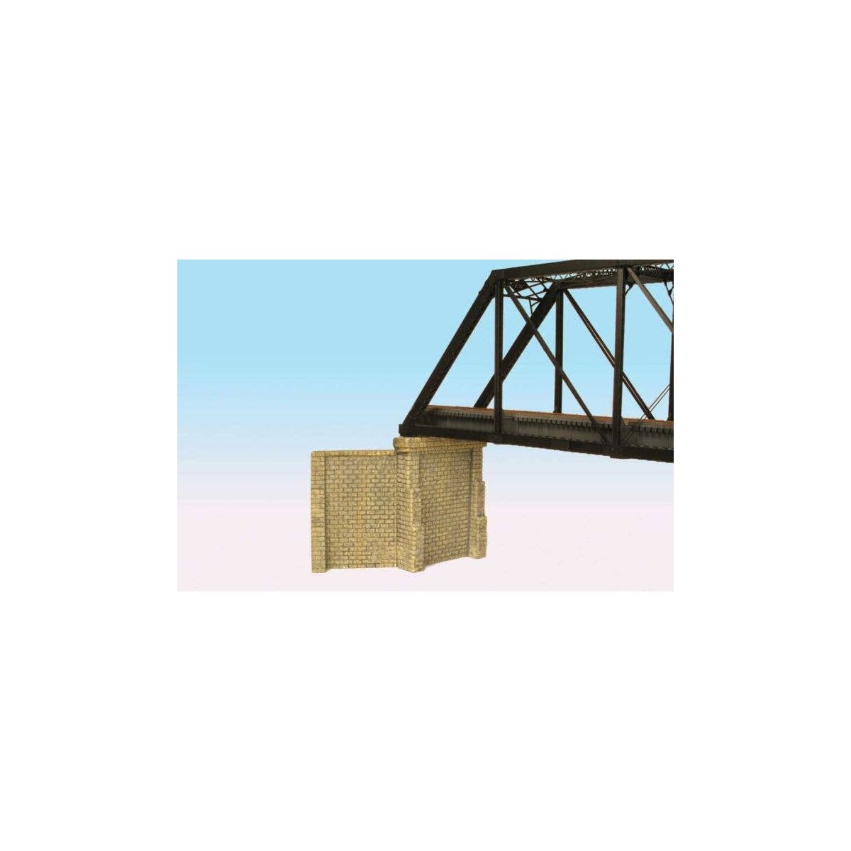 2 Cut-Stone Bridge Abutments with 4 Wing Walls -- Fits Central Valley Single-Track Truss Bridge (Sol, HO, Monroe Models 930