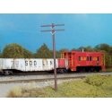 2-Arm Railroad Telephone Poles -- Kit - 18 Poles & 36 Crossarms (brown), HO, Rix Products 32
