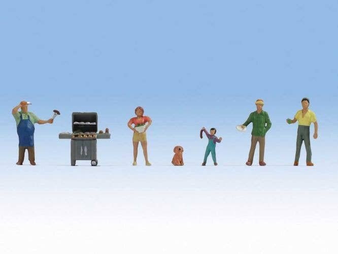 Grilling -- 5 People, Dog and Grill, HO, Noch Gmbh & Co 15593