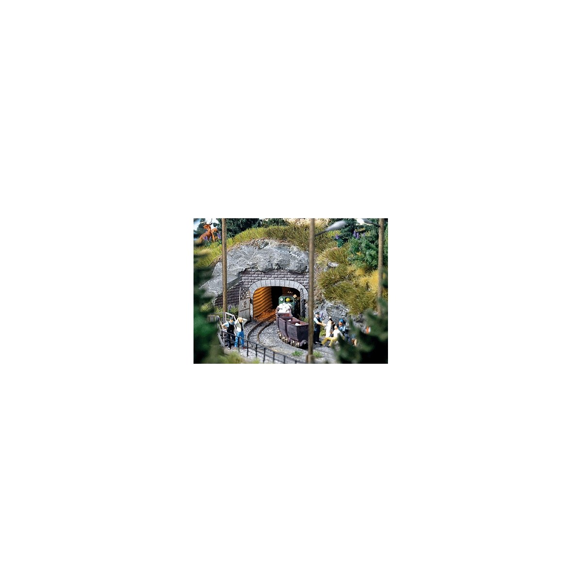 Mine Entrance 2 Rail -- 9.5 x 4.3cm, HO, Busch Gmbh & Co Kg 1471