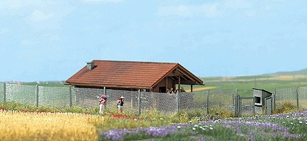 Metal Industrial Fence -- Kit - 37-13/32` 95cm Long x 1` 2.5cm Tall, HO, Busch Gmbh & Co Kg 1017