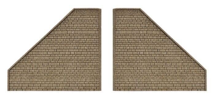 Wing Walls -- Matches Single-Track Tunnel Portal 770-48600, 2 Pieces, N, Vollmer Gmbh 48601