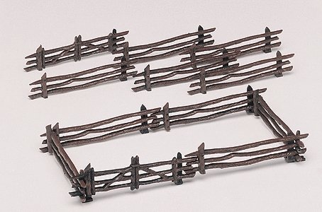 Plasticville U.S.A.(R) Classic Kits -- Rustic Fence pkg(12), O, Bachmann Industries 45984