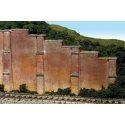 Bridge Abutment Wing Walls -- Brick Tapered pkg(2), HO, Monroe Models 152