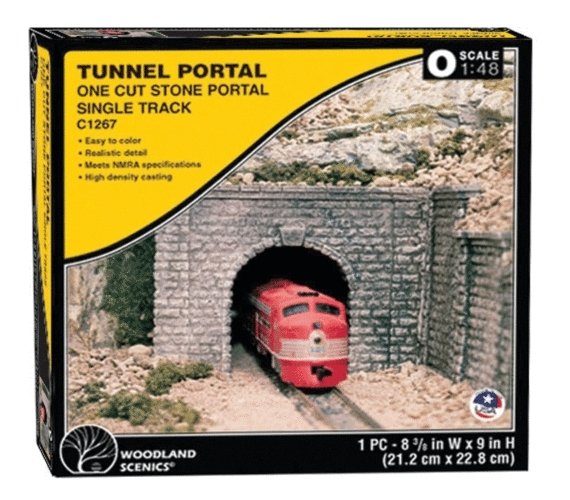 Cut-Stone Tunnel Portal -- 8-3/8 x 9′ 21.2 x 22.8cm, O, Woodland Scenics 1267