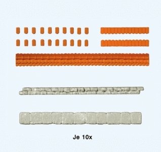 Parapet Weathering Tiles -- For Quarrystone Walls 590-18217 (sold separately), HO, Preiser Kg 18218
