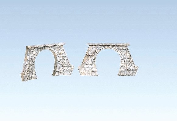 Tunnel Portals - 1 Track pkg(2) -- Low Clearance for Steam Era - 2-3/4′ 7.2cm Clearance, HO, Faller Gmbh 120561