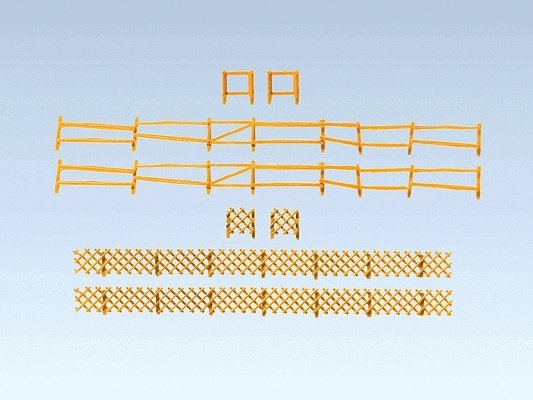 Pasture & Hunting Fence, Era I -- 10-11/16` 27.2cm & 9-13/16` 24.9cm Total Length, N, Faller Gmbh 272407