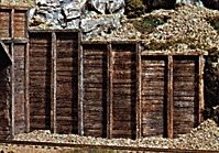 Retaining Walls pkg(6 Unpainted Hydrocal(R) Castings) -- Concrete, N, Woodland Scenics 1158