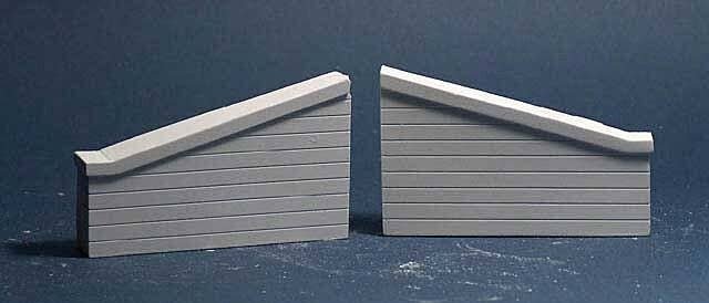 Bridge Abutment Wing Walls -- Grooved Concrete Face, N, Monroe Models 216