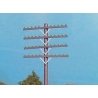 Railroad Telephone Pole Crossarms Only - Brown Plastic -- Set of 72 Fits 628-30, or -40 (Both sold sep, HO, Rix Products 31