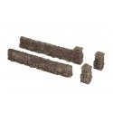 Rock Wall -- 12 Pieces, Total Length 28-3/8` 72cm, 5/8` 1.6cm Tall, HO, Noch Gmbh & Co 13170